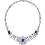 SAPPHIRE AND DIAMOND NECKLACE, BRACELET, EARRING AND RING SUITE WITH GÜBELIN REPORTS, MARCONI - фото 3