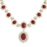 RUBY AND DIAMOND NECKLACE, BRACELET, EARRING AND RING SUITE WITH GÜBELIN REPORT, MARCONI - photo 2