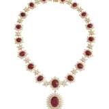 RUBY AND DIAMOND NECKLACE, BRACELET, EARRING AND RING SUITE WITH GÜBELIN REPORT, MARCONI - photo 3