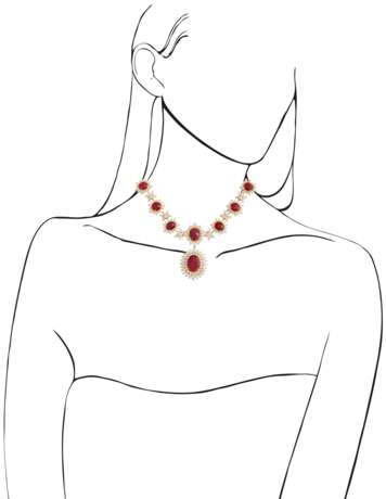 RUBY AND DIAMOND NECKLACE, BRACELET, EARRING AND RING SUITE WITH GÜBELIN REPORT, MARCONI - фото 11