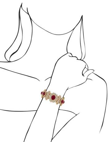RUBY AND DIAMOND NECKLACE, BRACELET, EARRING AND RING SUITE WITH GÜBELIN REPORT, MARCONI - фото 14