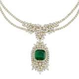 EMERALD AND DIAMOND NECKLACE, BRACELET, EARRING AND RING SUITE WITH GÜBELIN AND GIA REPORTS, MARCONI - Foto 2