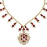 RUBY AND DIAMOND NECKLACE, BRACELET, EARRING AND RING SUITE, MARCONI - фото 2