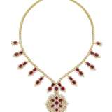 RUBY AND DIAMOND NECKLACE, BRACELET, EARRING AND RING SUITE, MARCONI - photo 3