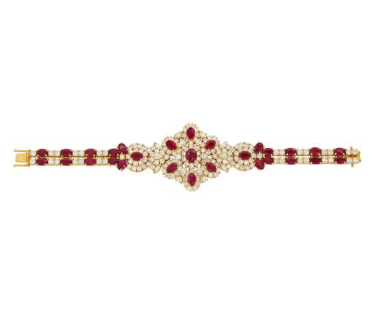 RUBY AND DIAMOND NECKLACE, BRACELET, EARRING AND RING SUITE, MARCONI - photo 11