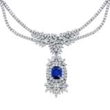SAPPHIRE AND DIAMOND NECKLACE, BRACELET, EARRING AND RING SUITE WITH GÜBELIN REPORTS, MARCONI - photo 2