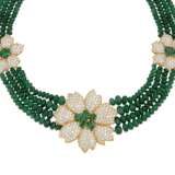 EMERALD AND DIAMOND NECKLACE, BRACELET, EARRING AND RING SUITE, MARCONI - photo 2
