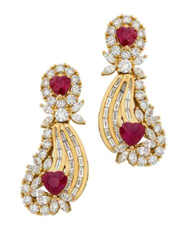 RUBY AND DIAMOND NECKLACE, BRACELET, EARRING AND RING SUITE, MARCONI - фото 4