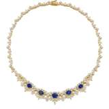SAPPHIRE AND DIAMOND NECKLACE, BRACELET, EARRING AND RING SUITE, MARCONI - photo 3