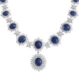 SAPPHIRE AND DIAMOND NECKLACE, BRACELET, EARRING AND RING SUITE, MARCONI - Foto 2
