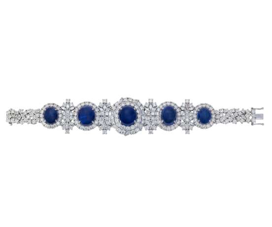 SAPPHIRE AND DIAMOND NECKLACE, BRACELET, EARRING AND RING SUITE, MARCONI - photo 11
