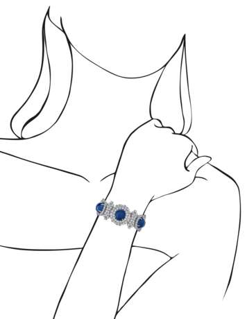 SAPPHIRE AND DIAMOND NECKLACE, BRACELET, EARRING AND RING SUITE, MARCONI - photo 15