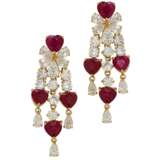 RUBY AND DIAMOND NECKLACE, BRACELET, EARRING AND RING SUITE, MARCONI - Foto 4