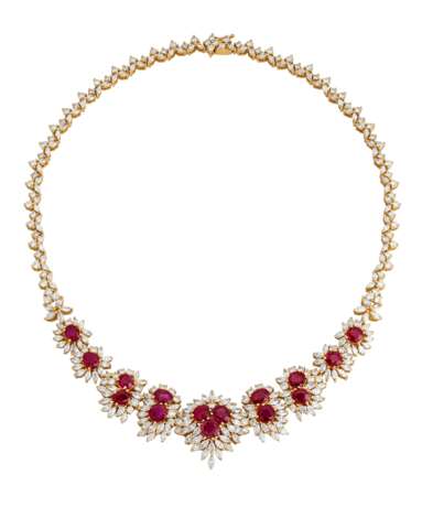 RUBY AND DIAMOND NECKLACE, BRACELET, EARRING AND RING SUITE WITH GÜBELIN REPORTS, MARCONI - фото 3