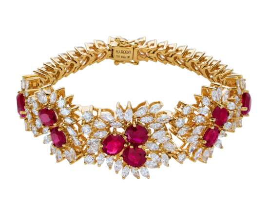 RUBY AND DIAMOND NECKLACE, BRACELET, EARRING AND RING SUITE WITH GÜBELIN REPORTS, MARCONI - фото 10