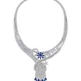 SAPPHIRE AND DIAMOND NECKLACE, BRACELET, EARRING AND RING SUITE, MARCONI - Foto 3