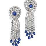 SAPPHIRE AND DIAMOND NECKLACE, BRACELET, EARRING AND RING SUITE, MARCONI - Foto 4