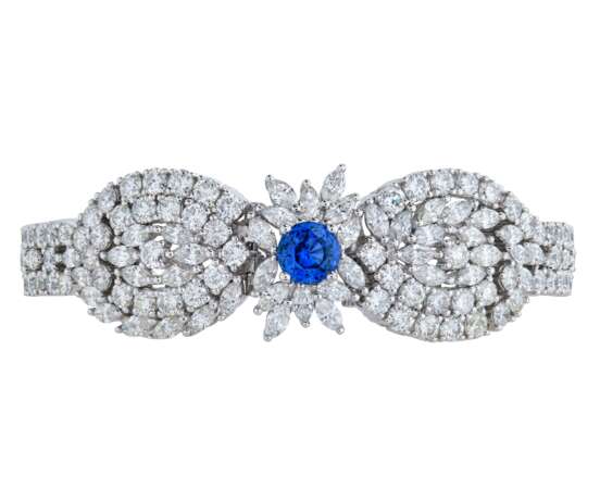 SAPPHIRE AND DIAMOND NECKLACE, BRACELET, EARRING AND RING SUITE, MARCONI - Foto 10