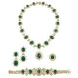 EMERALD AND DIAMOND NECKLACE, BRACELET, EARRING AND RING SUITE WITH GÜBELIN REPORT, MARCONI - фото 1