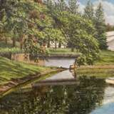 Painting “Gorky Park. Pond.”, Cardboard, Oil paint, Realist, Landscape painting, 2020 - photo 1