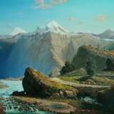 Peinture «Paysage de montagne», Toile, Peinture à l'huile, Romantisme, Peinture de paysage, 2020 - photo 1