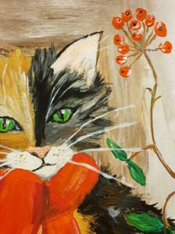 Painting “Cat and orange scarf”, Acrylic paint, 2020 - photo 5