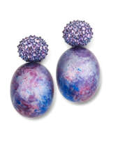 HEMMERLE, PURPLE SAPPHIRE AND ALUMINIUM EARRINGS