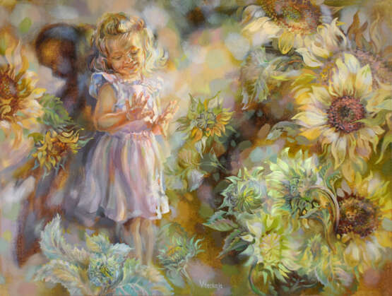 Gemälde „Sonnenblumen“, Siehe Beschreibung, Postmodern, Alltagsleben, 2020 - Foto 1