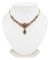 Belle Époque Amethystcollier mit Orientperlen und Diamanten