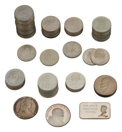 Große Sammlung von 80 Silbermünzen davon 74 Zehn Deutsche Mark Münzen 1972 - 1997 - Foto 1