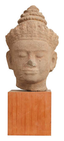 Kopf einer meditierenden Khmer Gottheit - photo 1