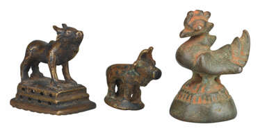 Sammlung von drei Opiumgewichten mit Tierfiguren