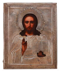 Christus Pantokrator mit Riza und aufgesetztem Nimbus