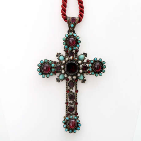 Kreuz mit Edelsteinen, "Siebenbürgener Schmuck", - photo 1