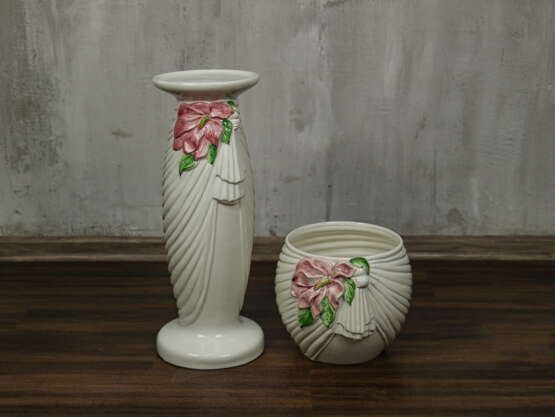 Cachepot “Vintage pots on a stand”, Porcelain, See description, 1980 - photo 9