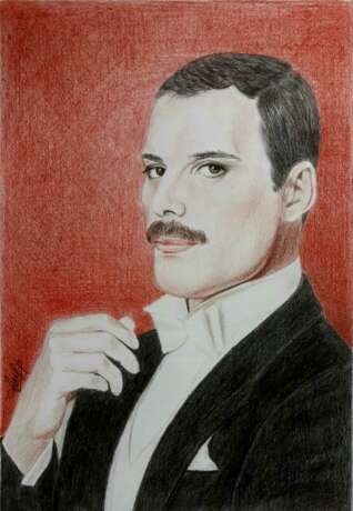 Drawing “Freddie”, Paper, Crayon, Contemporary art, 2020 - photo 1