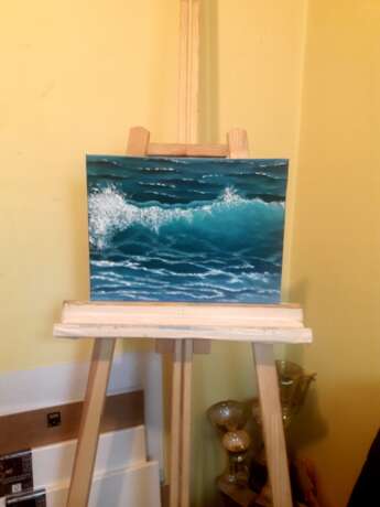 Gemälde „Blaue Welle“, Leinwand, Ölfarbe, Realismus, Marinemalerei, 2020 - Foto 5