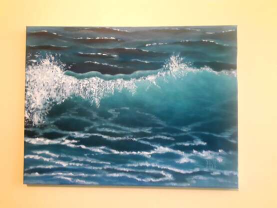 Painting “Blue Wave”, Canvas, Oil paint, Realist, Marine, 2020 - photo 6