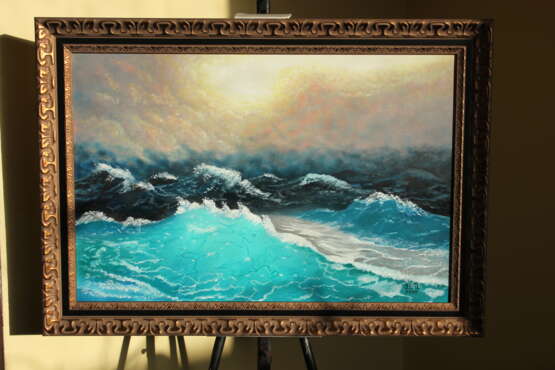 Painting “In the stormy sea”, Canvas, Oil paint, Marine, 2020 - photo 1
