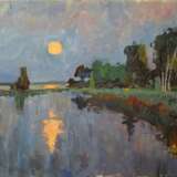 Painting “Moonlight night”, Canvas, Alla prima, Impressionist, Landscape painting, 2017 - photo 1