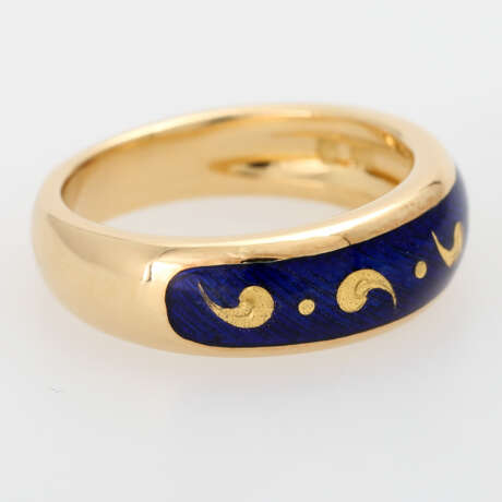 FABERGE Damenring, partiell blau emailliert, - фото 2