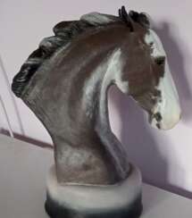 Horse bust sculpture