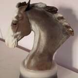 Figure “Horse bust sculpture”, Plaster, Hand colored, Action painting, Animalistic, 2020 - photo 3