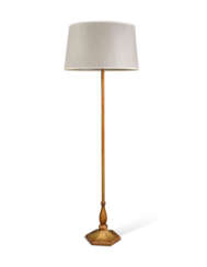 AN ENGLISH ANTIQUED-GILT-BRASS FLOOR LAMP