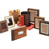A GROUP OF LEATHER AND SPECIMEN WOOD ACCESSORIES - photo 1