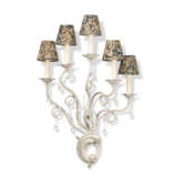 A PAIR OF FRENCH GREY-PAINTED AND GLASS FIVE-BRANCH WALL-LIGHTS - photo 4
