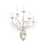 A PAIR OF FRENCH GREY-PAINTED AND GLASS FIVE-BRANCH WALL-LIGHTS - photo 5