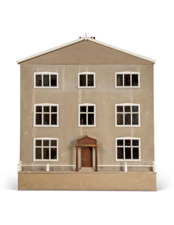 AN ENGLISH GREY-PAINTED PINE DOLLS HOUSE - Foto 1