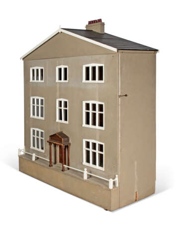 AN ENGLISH GREY-PAINTED PINE DOLLS HOUSE - фото 5