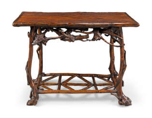 A CHINESE ROOTWOOD AND ASIAN PINE TABLE